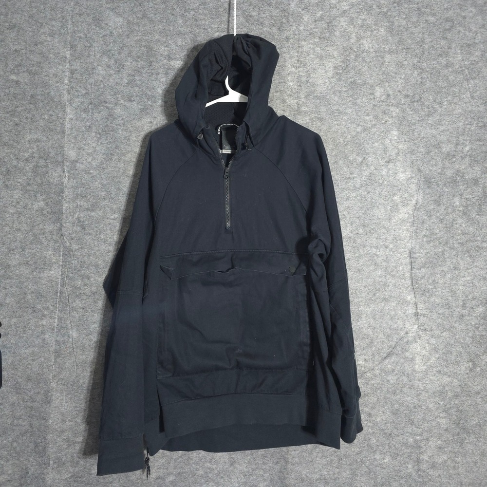 Nike SB Everett Anorak Men XL Black 800176-010 Pullover Half Zip Hooded Jacket